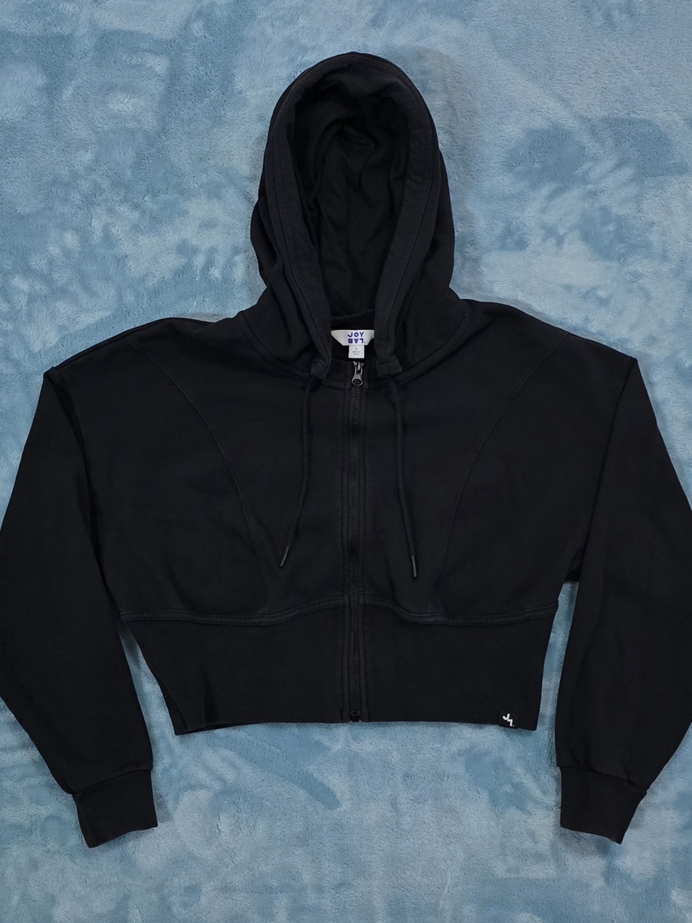 JoyLab Womens Black Cropped Zip Hoodie